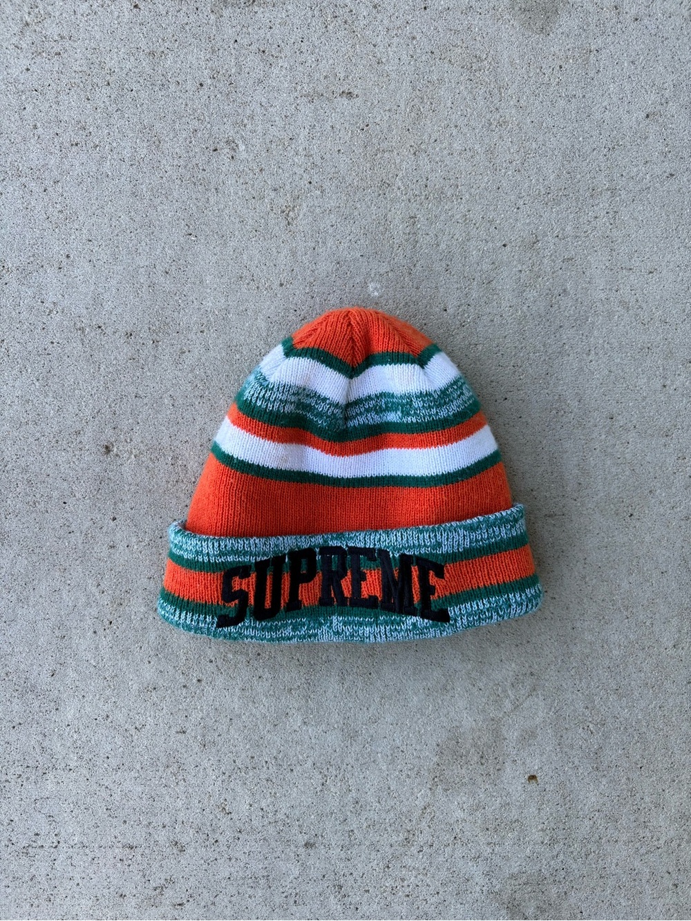 FW 2017 Supreme Heather Stripe Beanie OSFA